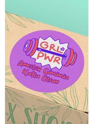 Xox Shops Girl Power Anneler Günü Temalı   Hediye Sticker Etiket - 90 Adet - ST2409
