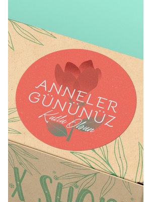Xox Shops Anneler Gününüz Kutlu Olsun Yazılı Çiçekli  Sticker Etiket - 90 Adet - ST2396