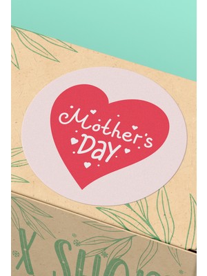 Xox Shops Mothers Day Yazılı Kalpli Anneler Günü Hediye Sticker  Etiketi - 90 Adet - ST2380