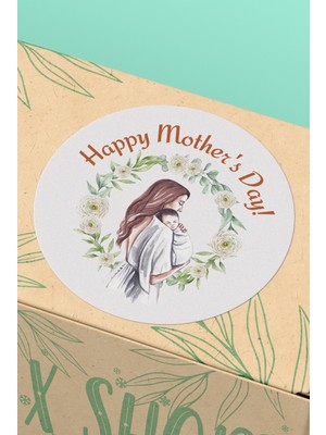 Xox Shops Happy Mothers Day Yazılı Hediye Sticker   Ürün Etiketi - 90 Adet - ST2385