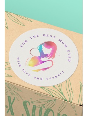 Xox Shops Best Mom Ever Anneler Günü Temalı Hediye Sticker   Etiketi - 90 Adet - ST2386