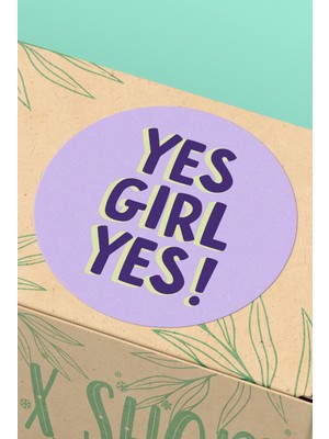 Xox Shops Yes Girl Yes Lila   Hediye Ürün Etiket Sticker - 90 Adet - ST2410