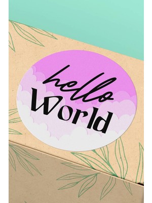 Xox Shops Pembe Hello World Yazılı    Ürün Etiketi - Kuşe 90 Adet - ST2138