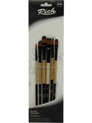 Rich Karma Fırça Seti 6'Li - Set 2 Profesyonel Makyaj İçin Suya Dayanıklı Kullanım