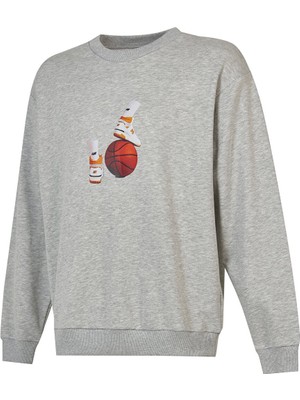 New Balance MNC3411 Gri Erkek Sweatshirt