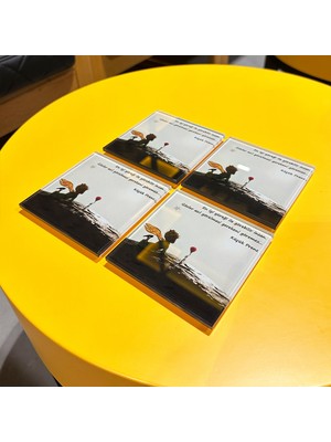 Decorita Cam Bardak Altlığı | Küçük Prens - Gözler | 4'lü Takım | 10CM x 10CM