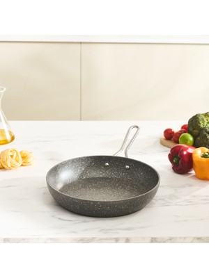 Karaca Salvador Biogranit Düz Tava 30 cm Gri Granit Kaplama Tek Parça