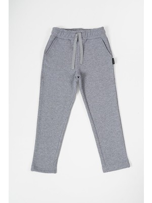 Comeor Gri Kalın Pamuklu Beli Lastikli Yan Cepli 5-6-7-8-9-10-11-12 Yaş Erkek Çocuk Eşofman Altı