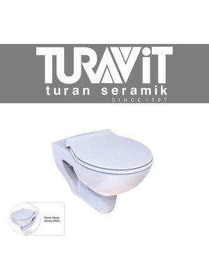 Turavit PR3510 Pera Kanalsız Asma Klozet, Nkp Yavaş Kapak