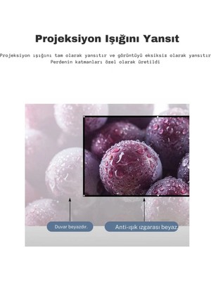 YeniTech Beyaz Sinema Projeksiyon Perdesi Anti-Işık Ev Iş Okul  Için Yansıtıcı Kumaş Projektör Perdesi 120 I