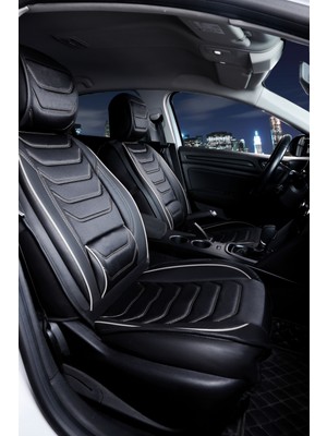 Kepmorpho 
fiat Egea Sedan Lüx Oto Koltuk Kılıfı Ön Arka Takım Eagle Serisi Siyah Beyaz