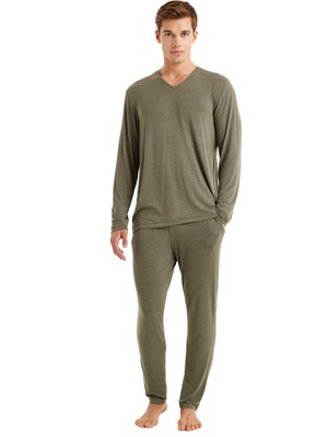 Erkek Pijama Takımı 40635 - Yeşil