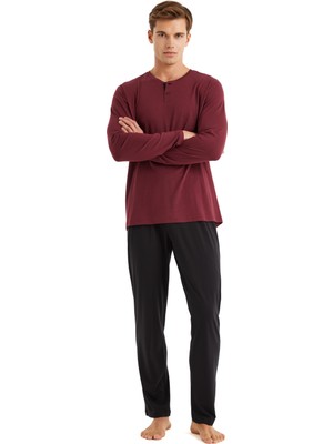 Erkek Pijama Takımı 40579 - Bordo