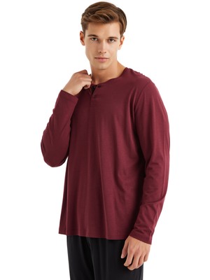 Erkek Pijama Takımı 40579 - Bordo