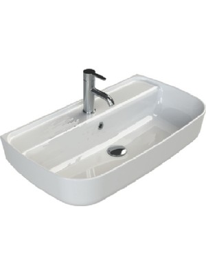 Turkuaz Aqua Tezgahüstü Lavabo 75X40 cm (Duvara Sıfır Lavabo)
