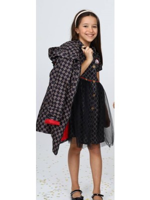 HC Kids Wear Kız Çocuk Kapüşonlu Trençkot Yağmurluk