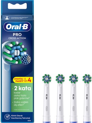 Oral-B Şarjlı Diş Fırçası Yedek Başlığı Cross Action X-Filament Orta Sertlik 4 Adet