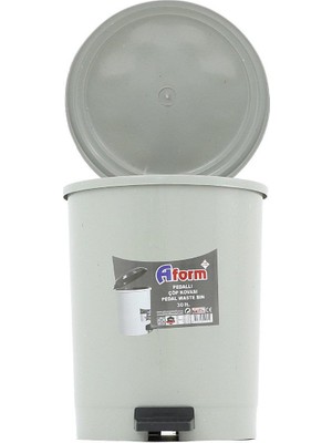 A Form Plastik Pedallı Basmalı 50 Litre Çöp Kovası Kutusu - 38X51 Cm. - Gri