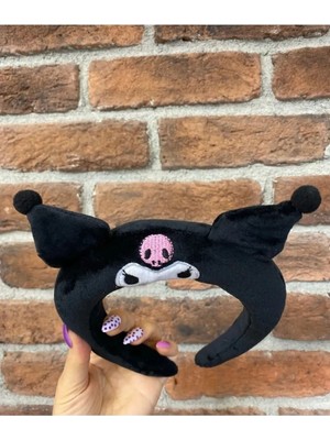 Oyuncakçısavaş &Europe Shop 4+ Yaş Kawaii Sanrio Kafa Kuromi Anime Kittly Peluş Saç Bandı Melodi Taç Lüx Kuromi Taç Lüx + Paket