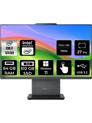 Lenovo Thinkcentre Neo 50A Intel Core I7 13620H 64GB 512GB SSD 27" Fhd W11P Multi-Touch All In One Bilgisayar 12SA0013TRP412