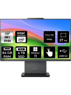 Lenovo Thinkcentre Neo 50A Intel Core I7 13620H 64GB 4tb SSD 27" Fhd W11P Multi-Touch All In One Bilgisayar 12SA0013TRP415