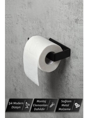 Yapışkanlı Tuvalet Kağıtlığı - Dekoratif Banyo Askısı Peçetelik