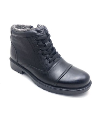 Deri Tarz Büyük Numara Deri Kürklü Erkek Bot