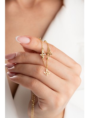 Silvano Jewelry 925 Ayar Gümüş Kelebekli Şans Kolye