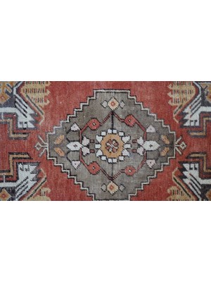 DesignEv 51X104 cm El Yapımı Küçük Boy Oryantal Yün Nostaljik Kilim