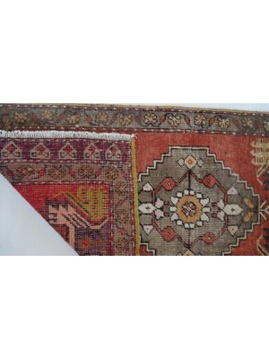 DesignEv 51X104 cm El Yapımı Küçük Boy Oryantal Yün Nostaljik Kilim