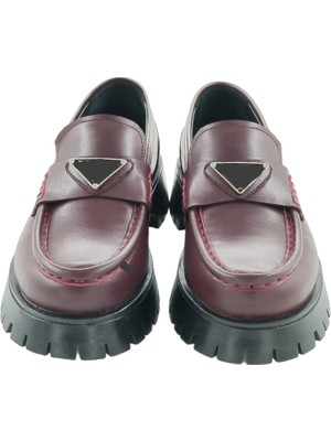 Milonek Shoes 26252105 Günlük Loafer Bordo Tokalı