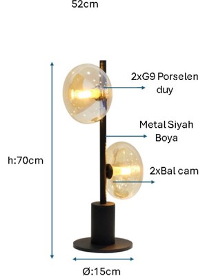 Pulchino Siyah Boyalı Masa Lambası Plc-1216-M-Bsy