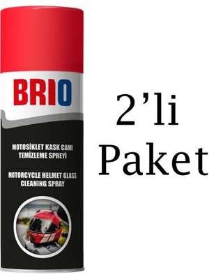 Brio Motosiklet Kask Içi, Kask Camı Temizleme Spreyi 200ML 2'li Paket