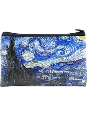 Perabags Tasarım Van Gogh Starry Night Baskılı Kart ve Bozuk Paralık