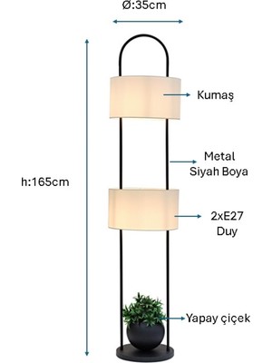 Pulchino Siyah Boyalı Lambader PLC-1211-L-BSY