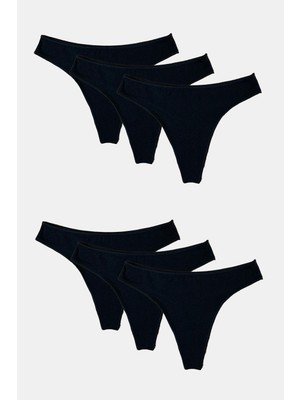 Malabadi 186 6'lı Paket Kadın Modal Düşük Bel Iz Yapmayan String & Tanga