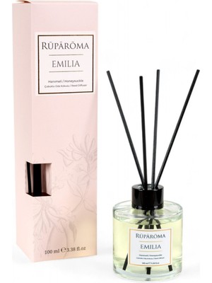 Ruparoma Emilia Hanımeli Kokulu Reed Diffuser, Çubuklu Oda Kokusu, 100 ml