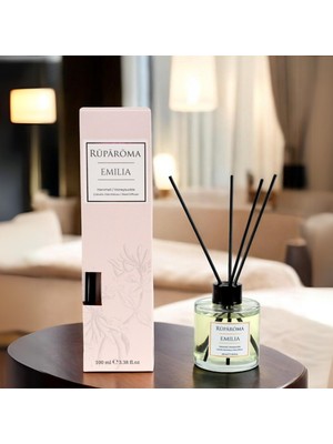 Ruparoma Emilia Hanımeli Kokulu Reed Diffuser, Çubuklu Oda Kokusu, 100 ml