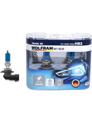 Wolfram Ampul 12V Hb3 100 P20D Sky Blue Beyaz Işik 13