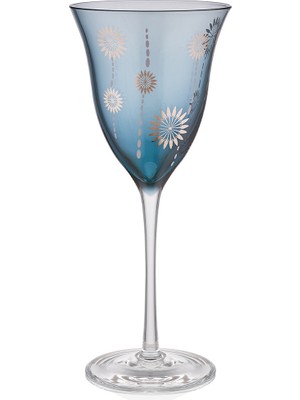 Decorium Elegan 4 Parça Mavi Cam Kırmızı Şarap Kadehi 9-01020080
