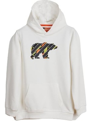 Bad Bear Mono Beyaz Çocuk Kapüşonlu Sweatshirt