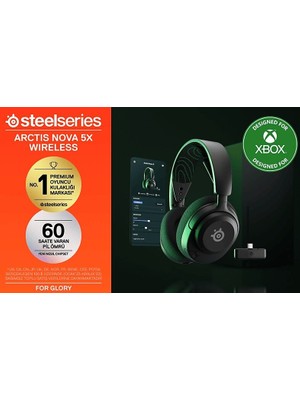 SteelSeries Arctis Nova 5x Wireless ve Bluetooth Xbox ve Pc Kablosuz Oyuncu Kulaklığı - Siyah