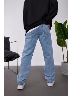 Nomarc 5174 Taşlamalı Açık Mavi Baggy Jean