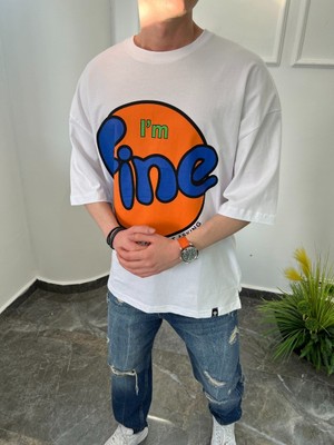 Nomarc I'm Fine Beyaz Tshirt