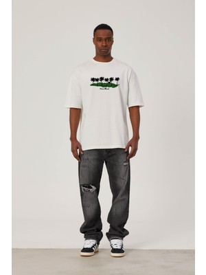 Nomarc Hawaii Baskılı Beyaz Tshirt