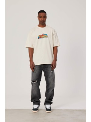 Nomarc Apparel Baskılı Krem Tshirt