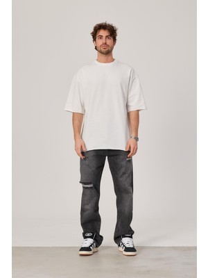 Nomarc Beyaz Oversize Basic Tshirt