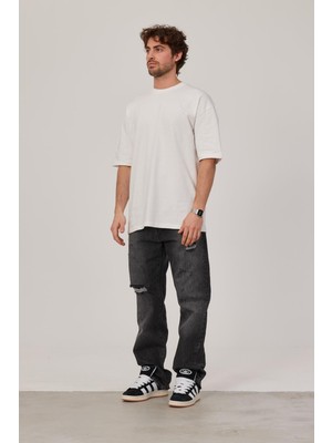 Nomarc Beyaz Oversize Basic Tshirt