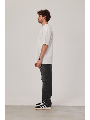 Nomarc Beyaz Oversize Basic Tshirt