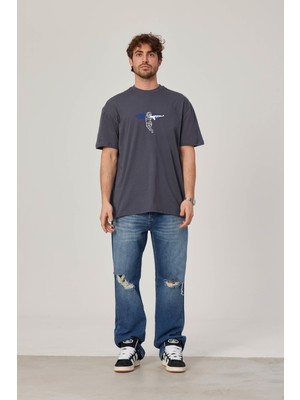 Nomarc Melek Baskılı Antrasit Tshirt